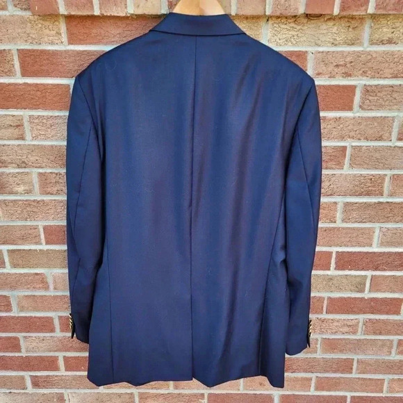Lauren Ralph Lauren Blazer Suit Jacket Men's Size 44L Blue 100% Wool Gold Button - Picture 2 of 9